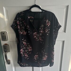 SHEIN Black and Red Floral Blouse